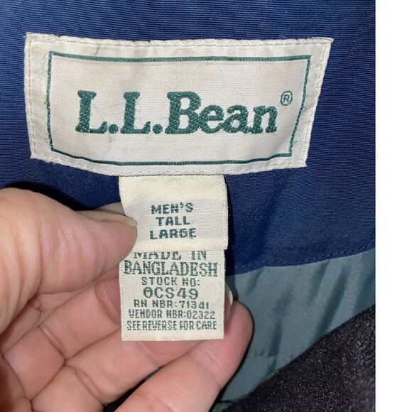 L.L. Bean Nylon Jacket coat men tall Large Vintage - Picture 4 of 8